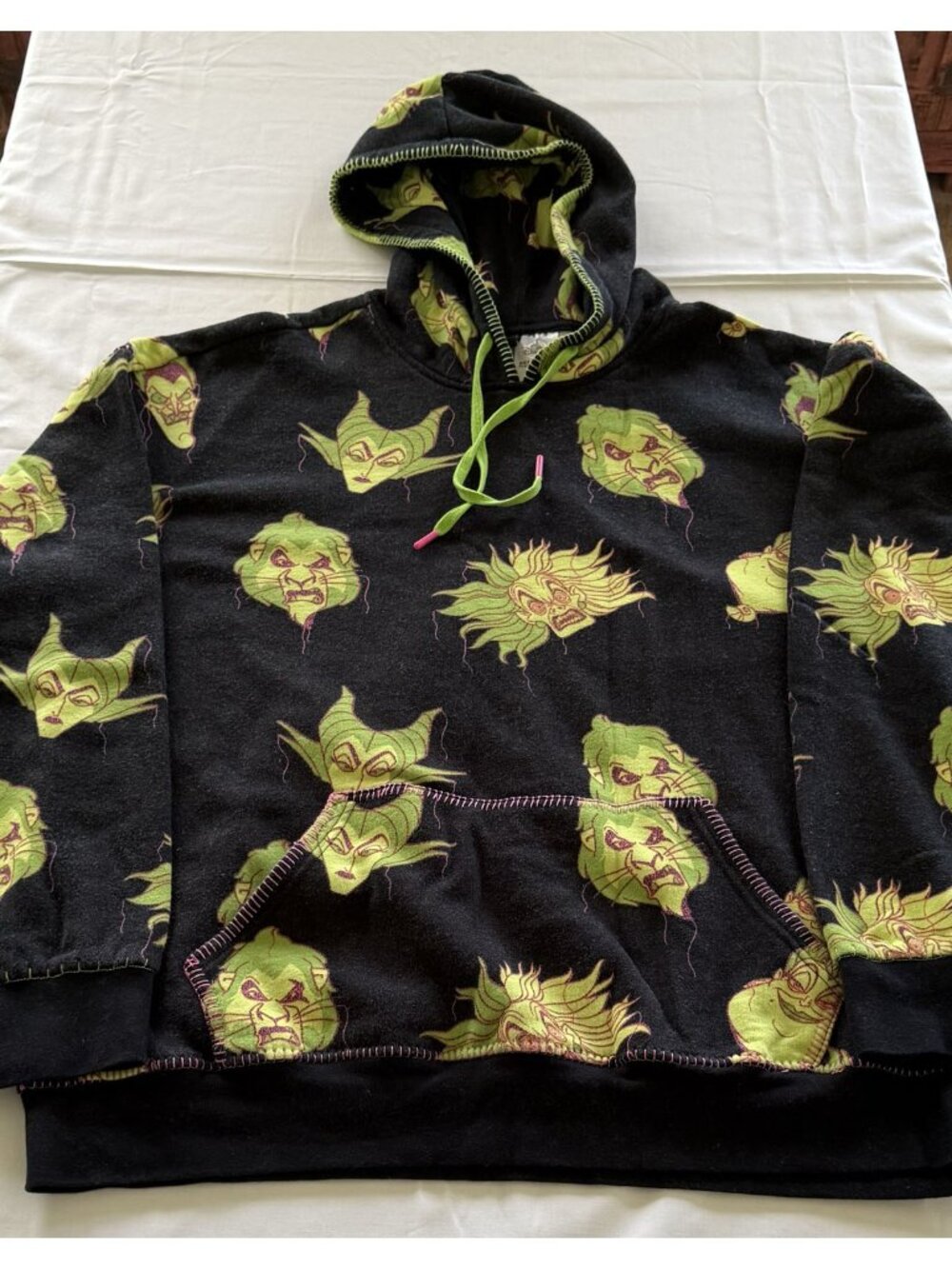 Disney Parks Disney Villains Allover Print Pullover Hoodie XL Black